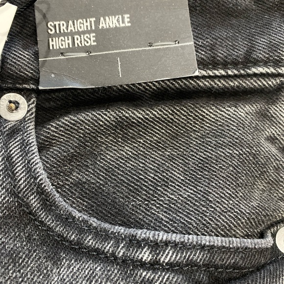 Express Ladies High Waisted Black Ripped Straight Ankle Jeans NWT Size 0R - Picture 6 of 6